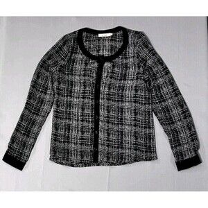 Elodie Long Sleeve Sheer Button Up Shirt Womens Blouse Size Small